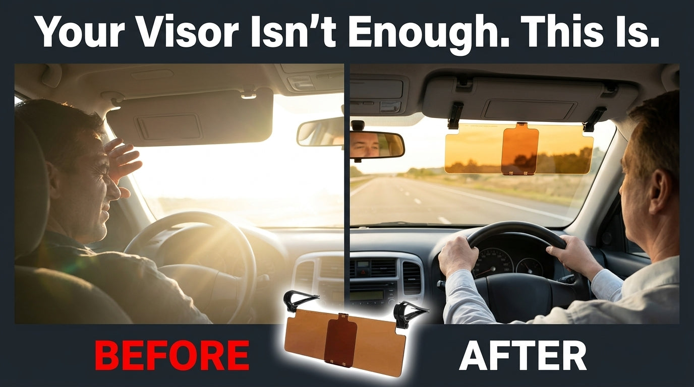 Extensor Anti-Deslumbramiento para Visera de Coche | Protección Solar Día y Noche