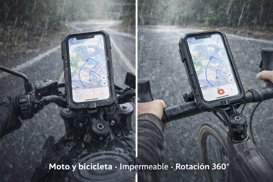 BiciLock Pro - Soporte para Teléfono Moto y Bicicleta – Impermeable, Rotación 360°